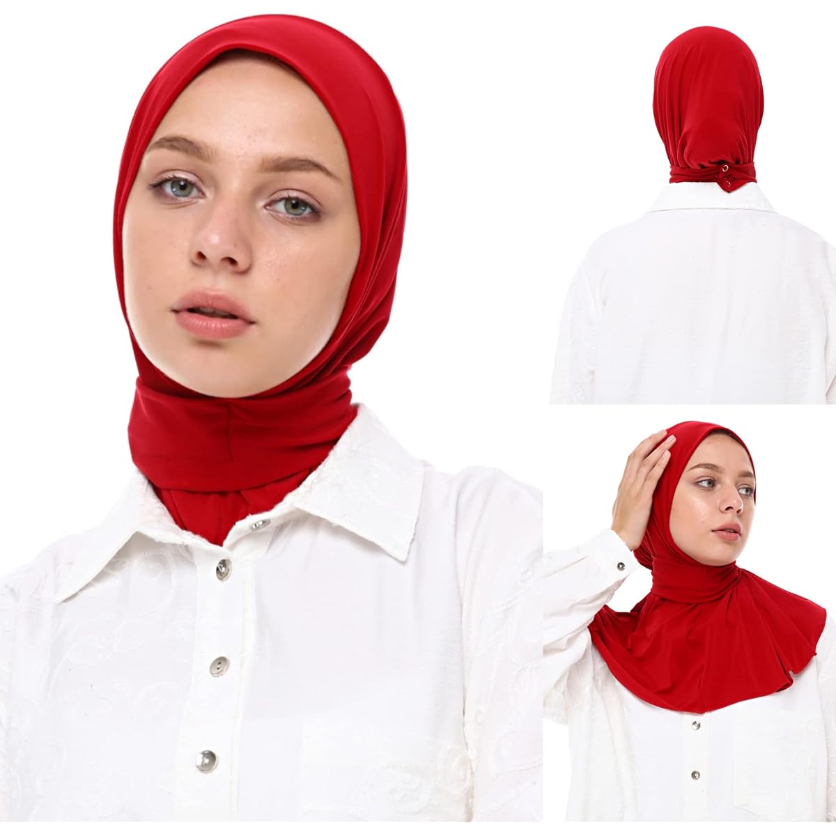 Marwa Fashion Women's Lightweight Polyester Hijab in Red