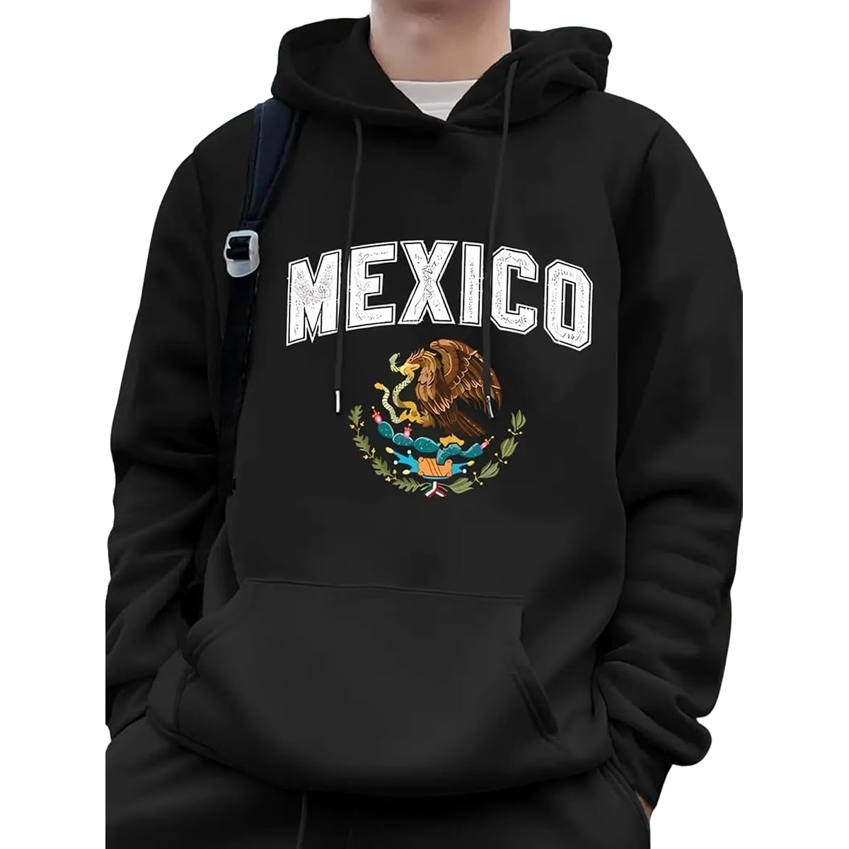 Lymio Unisex Regular Fit Pullover Hoodie H-45 in Black