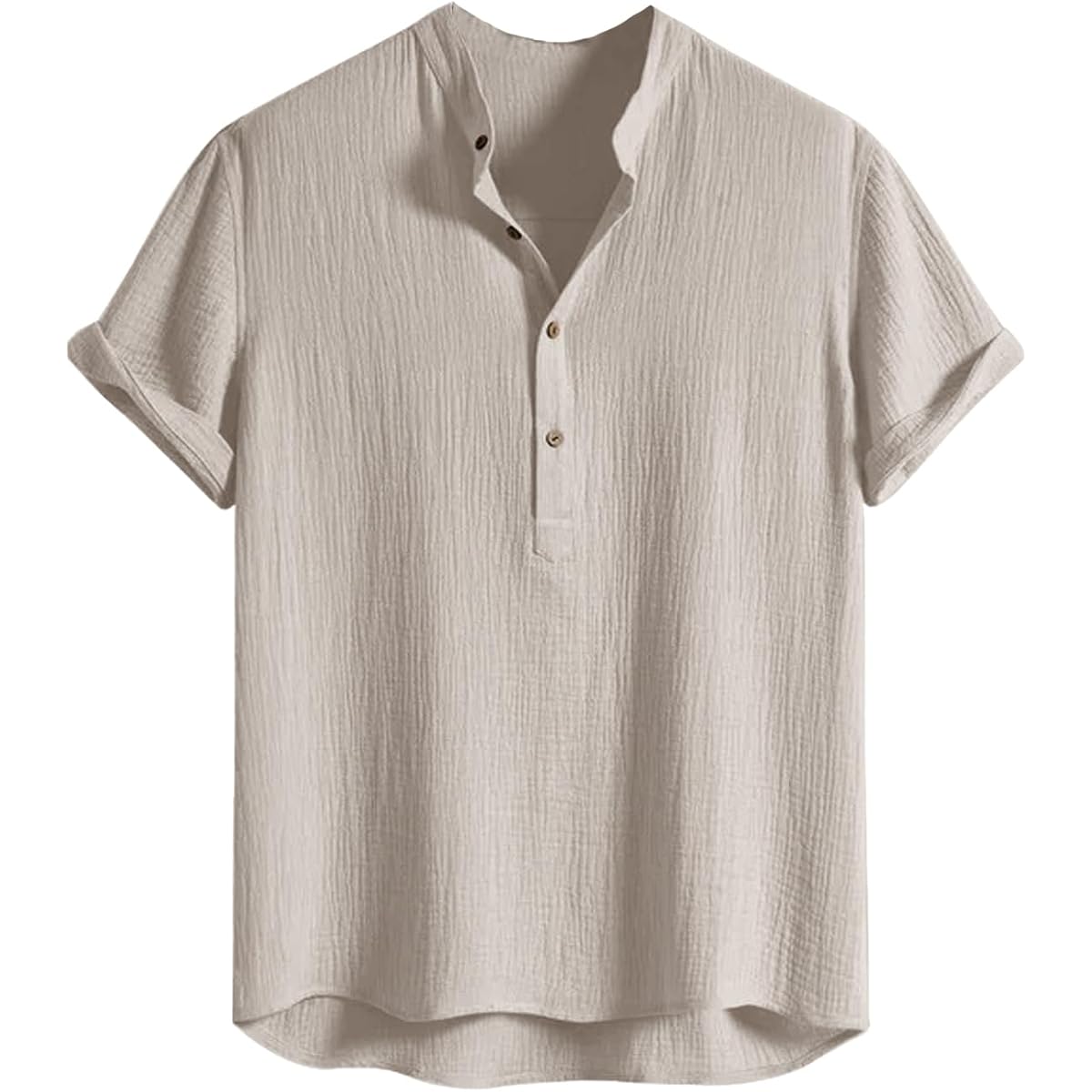 Leriya Fashion Men's Textured Half Sleeve Top LF-MT-1166 in BEIGE