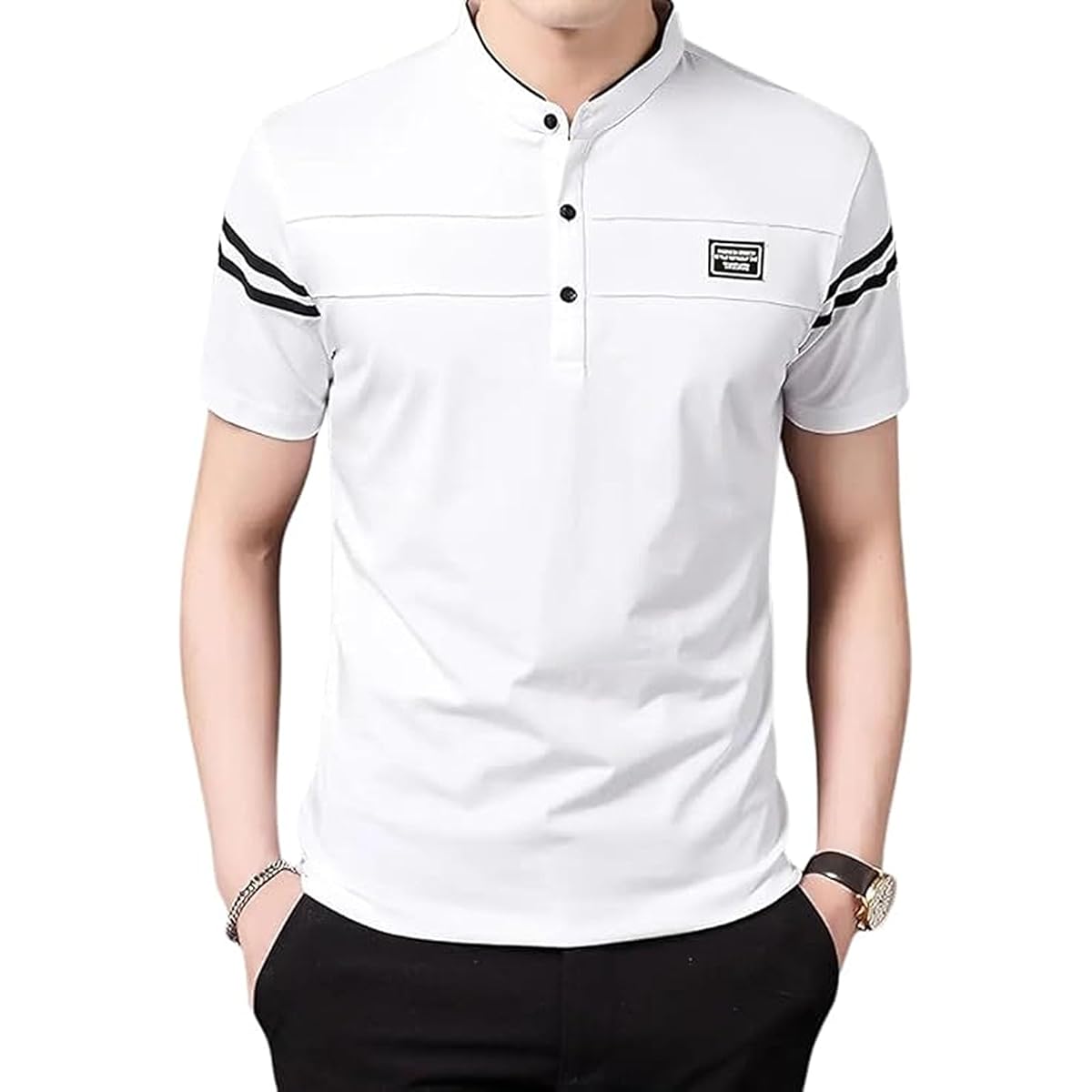 Lymio Men's Regular Fit Short Sleeve Polo Shirt Polo-78 in White