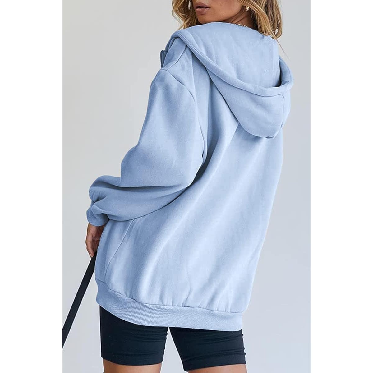 AUTOMET Women's Oversized Full-Zip Hoodie with Pockets detail view