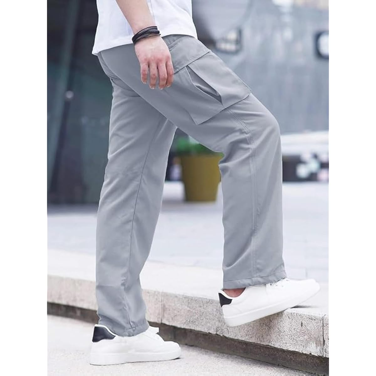 Lymio Men's Cotton Drawstring Cargo Pants Cargo-01-04 detail view