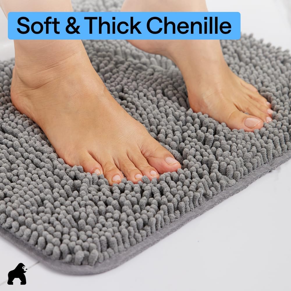 Gorilla Grip Chenille Bath Mat, 43 × 61 cm details