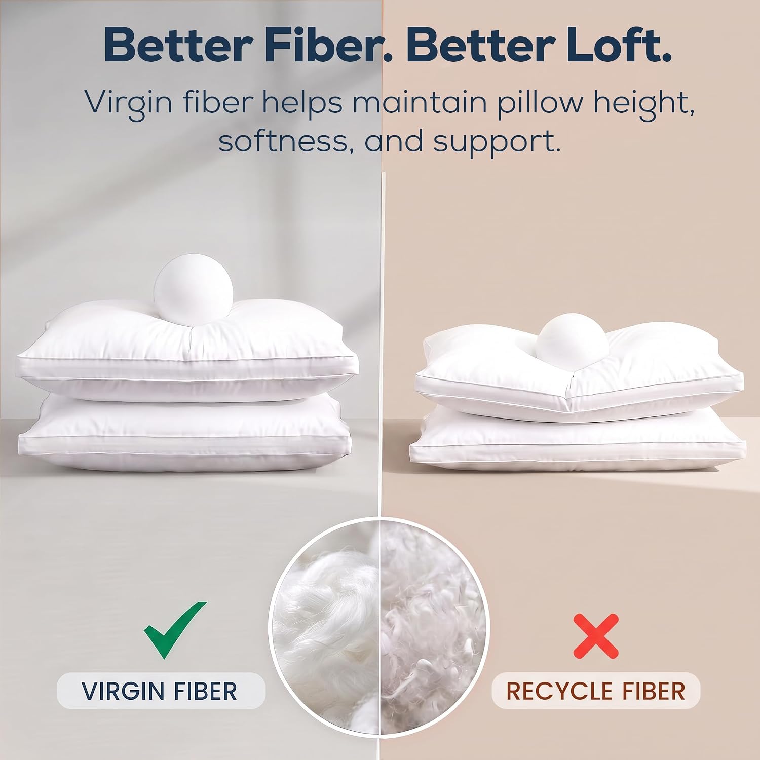 Utopia Bedding Gusseted King Pillows, Set of 2 details