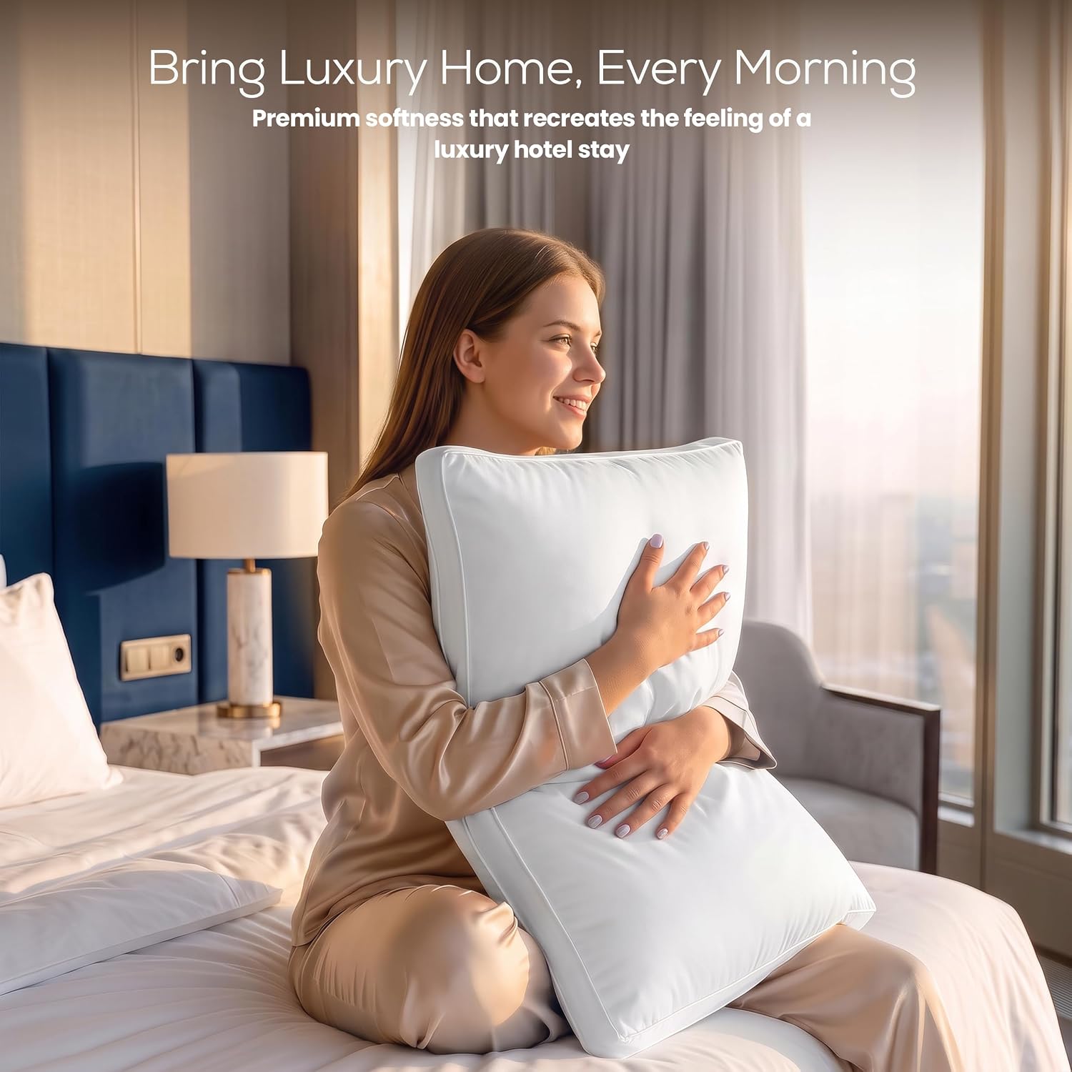 Utopia Bedding Gusseted King Pillows, Set of 2 product view