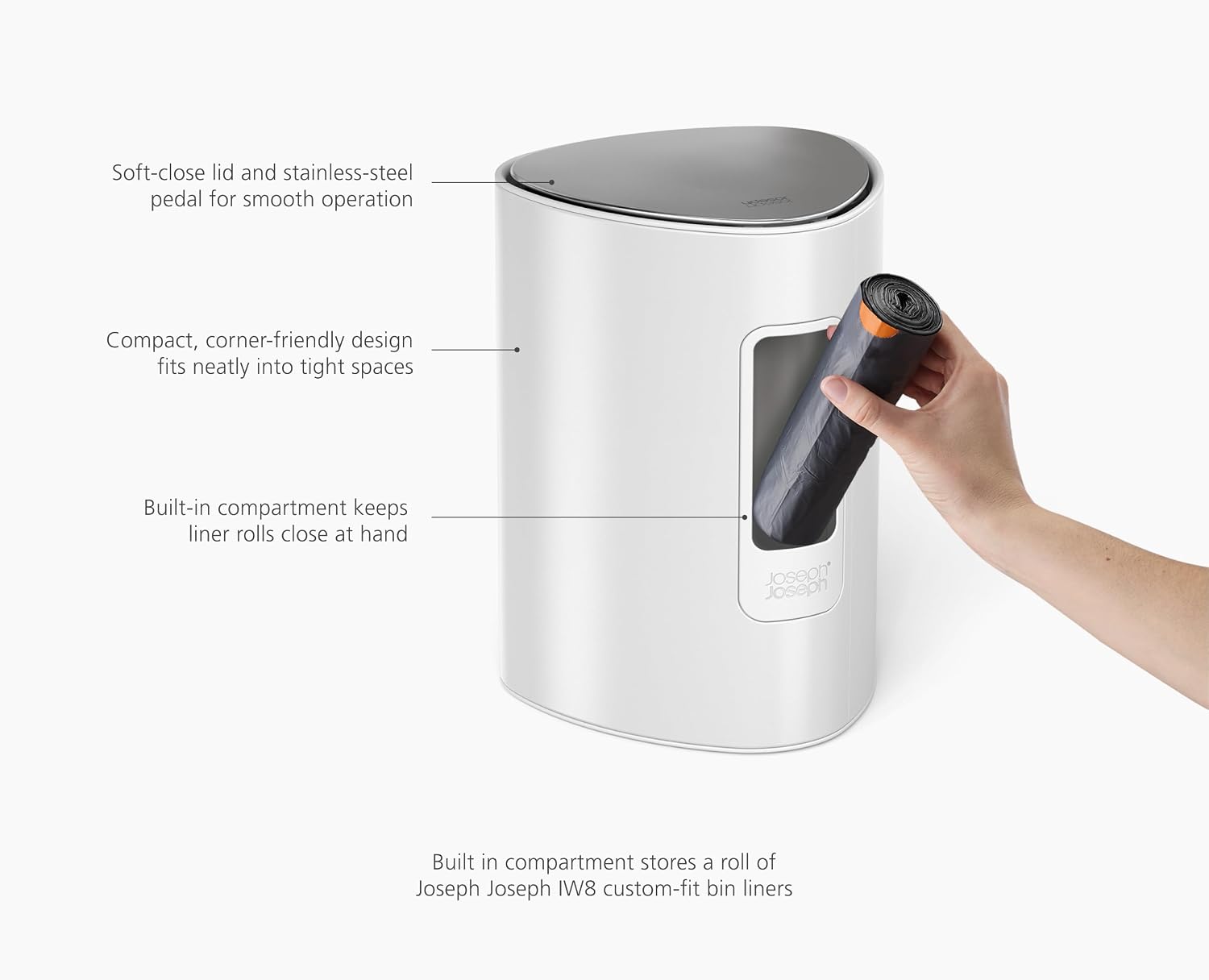 Joseph Joseph EasyStore Steel Pedal Bin, 5 L product view